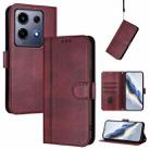 For Infinix Note 30 VIP Line Splicing Buckle Retro Leather Phone Case(Wine Red) - 1