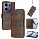 For Infinix Note 30 VIP Line Splicing Buckle Retro Leather Phone Case(Brown) - 1