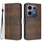 For Infinix Note 30 VIP Line Splicing Buckle Retro Leather Phone Case(Brown) - 2
