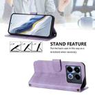 For Infinix Note 40 5G Line Splicing Buckle Retro Leather Phone Case(Purple) - 3