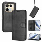 For Infinix Note 40 Pro 4G / 5G / 40 Pro+ 5G Line Splicing Buckle Retro Leather Phone Case(Black) - 1