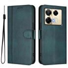 For Infinix Note 40 Pro 4G / 5G / 40 Pro+ 5G Line Splicing Buckle Retro Leather Phone Case(Dark Green) - 2
