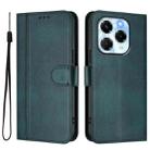 For Infinix Note 40X 5G Line Splicing Buckle Retro Leather Phone Case(Dark Green) - 2
