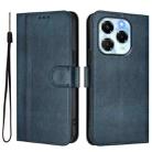 For Infinix Note 40X 5G Line Splicing Buckle Retro Leather Phone Case(Dark Blue) - 2