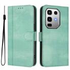For Infinix Note 50 Pro 4G / 50 4G Line Splicing Buckle Retro Leather Phone Case(Mint) - 2
