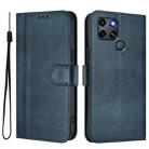 For Infinix Smart 6 / 6 HD Line Splicing Buckle Retro Leather Phone Case(Dark Blue) - 2