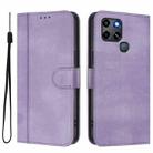 For Infinix Smart 6 / 6 HD Line Splicing Buckle Retro Leather Phone Case(Purple) - 2