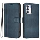 For Infinix Zero 5G 2023 Line Splicing Buckle Retro Leather Phone Case(Dark Blue) - 2