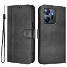 For Infinix Zero 20 Line Splicing Buckle Retro Leather Phone Case(Black) - 2