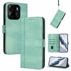 For Infinix Smart 7 / Tecno Pop 7 Line Splicing Buckle Retro Leather Phone Case(Mint) - 1