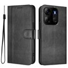 For Infinix Smart 7 / Tecno Pop 7 Line Splicing Buckle Retro Leather Phone Case(Black) - 2