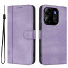 For Infinix Smart 7 / Tecno Pop 7 Line Splicing Buckle Retro Leather Phone Case(Purple) - 2
