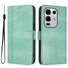For Infinix Note 50s Line Splicing Buckle Retro Leather Phone Case(Mint) - 2