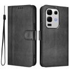 For Infinix Note 50s Line Splicing Buckle Retro Leather Phone Case(Black) - 2
