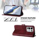 For Infinix Note 50s Line Splicing Buckle Retro Leather Phone Case(Wine Red) - 3
