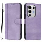 For Infinix Note 50s Line Splicing Buckle Retro Leather Phone Case(Purple) - 2