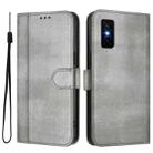 For Infinix GT 30 Pro Line Splicing Buckle Retro Leather Phone Case(Grey) - 2