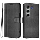 For Tecno Camon 40 Pro 4G Line Splicing Buckle Retro Leather Phone Case(Black) - 2