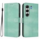 For Tecno Camon 40 4G Line Splicing Buckle Retro Leather Phone Case(Mint) - 2