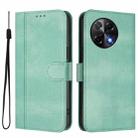 For Tecno Camon 30S / 30S Pro Line Splicing Buckle Retro Leather Phone Case(Mint) - 2