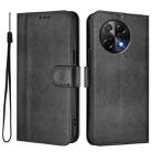 For Tecno Camon 30S / 30S Pro Line Splicing Buckle Retro Leather Phone Case(Black) - 2