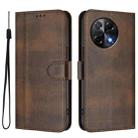 For Tecno Camon 30S / 30S Pro Line Splicing Buckle Retro Leather Phone Case(Brown) - 2