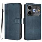 For Tecno Pova 6 Neo 5G / Spark 30 5G Line Splicing Buckle Retro Leather Phone Case(Dark Blue) - 2