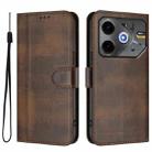 For Tecno Pova 6 Neo 5G / Spark 30 5G Line Splicing Buckle Retro Leather Phone Case(Brown) - 2