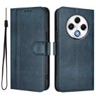 For Tecno Spark 30 4G Line Splicing Buckle Retro Leather Phone Case(Dark Blue) - 2