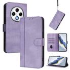 For Tecno Spark 30 4G Line Splicing Buckle Retro Leather Phone Case(Purple) - 1