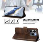 For Tecno Spark 20 Pro 5G Line Splicing Buckle Retro Leather Phone Case(Brown) - 3