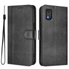 For Tecno Pop 6C Line Splicing Buckle Retro Leather Phone Case(Black) - 2