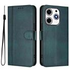 For Tecno Spark 10 Pro Magic Magenta Line Splicing Buckle Retro Leather Phone Case(Dark Green) - 2
