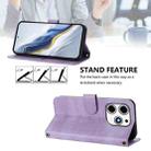 For Tecno Spark 10 Pro Magic Magenta Line Splicing Buckle Retro Leather Phone Case(Purple) - 3