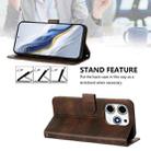 For Tecno Spark 10 Pro Magic Magenta Line Splicing Buckle Retro Leather Phone Case(Brown) - 3