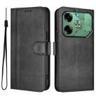 For Tecno Pova 6 4G Line Splicing Buckle Retro Leather Phone Case(Black) - 2