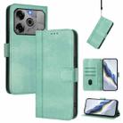 For Tecno Pova 6 5G / 6 Pro 5G Line Splicing Buckle Retro Leather Phone Case(Mint) - 1