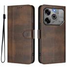 For Tecno Pova 6 5G / 6 Pro 5G Line Splicing Buckle Retro Leather Phone Case(Brown) - 2