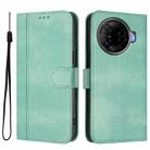 For Tecno Camon 30 Pro 5G Line Splicing Buckle Retro Leather Phone Case(Mint) - 2