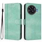 For Tecno Spark 20 Pro+ 4G Line Splicing Buckle Retro Leather Phone Case(Mint) - 2