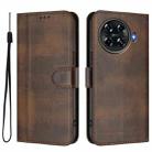 For Tecno Spark 20 Pro+ 4G Line Splicing Buckle Retro Leather Phone Case(Brown) - 2