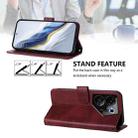 For Tecno Camon 20 Premier 5G Line Splicing Buckle Retro Leather Phone Case(Wine Red) - 3