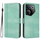 For Tecno Camon 20 Pro 5G Line Splicing Buckle Retro Leather Phone Case(Mint) - 2