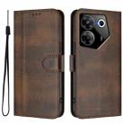 For Tecno Camon 20 Pro 5G Line Splicing Buckle Retro Leather Phone Case(Brown) - 2