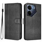 For Tecno Camon 20 / 20 Pro 4G Line Splicing Buckle Retro Leather Phone Case(Black) - 2