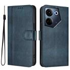 For Tecno Camon 20 / 20 Pro 4G Line Splicing Buckle Retro Leather Phone Case(Dark Blue) - 2