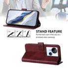 For Tecno Spark 10 5G Line Splicing Buckle Retro Leather Phone Case(Wine Red) - 3