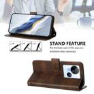 For Tecno Spark 10 5G Line Splicing Buckle Retro Leather Phone Case(Brown) - 3
