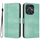For Tecno Spark 10C / 10 4G Line Splicing Buckle Retro Leather Phone Case(Mint) - 2