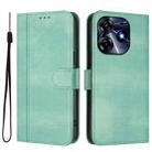 For Tecno Spark 10 Pro 4G Line Splicing Buckle Retro Leather Phone Case(Mint) - 2
